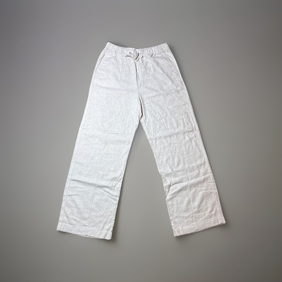 GAP Pants - Gap Linen Blend‎ Cargo Pull On Wide Leg Pants Small Tall Flax Linen Drawstrings